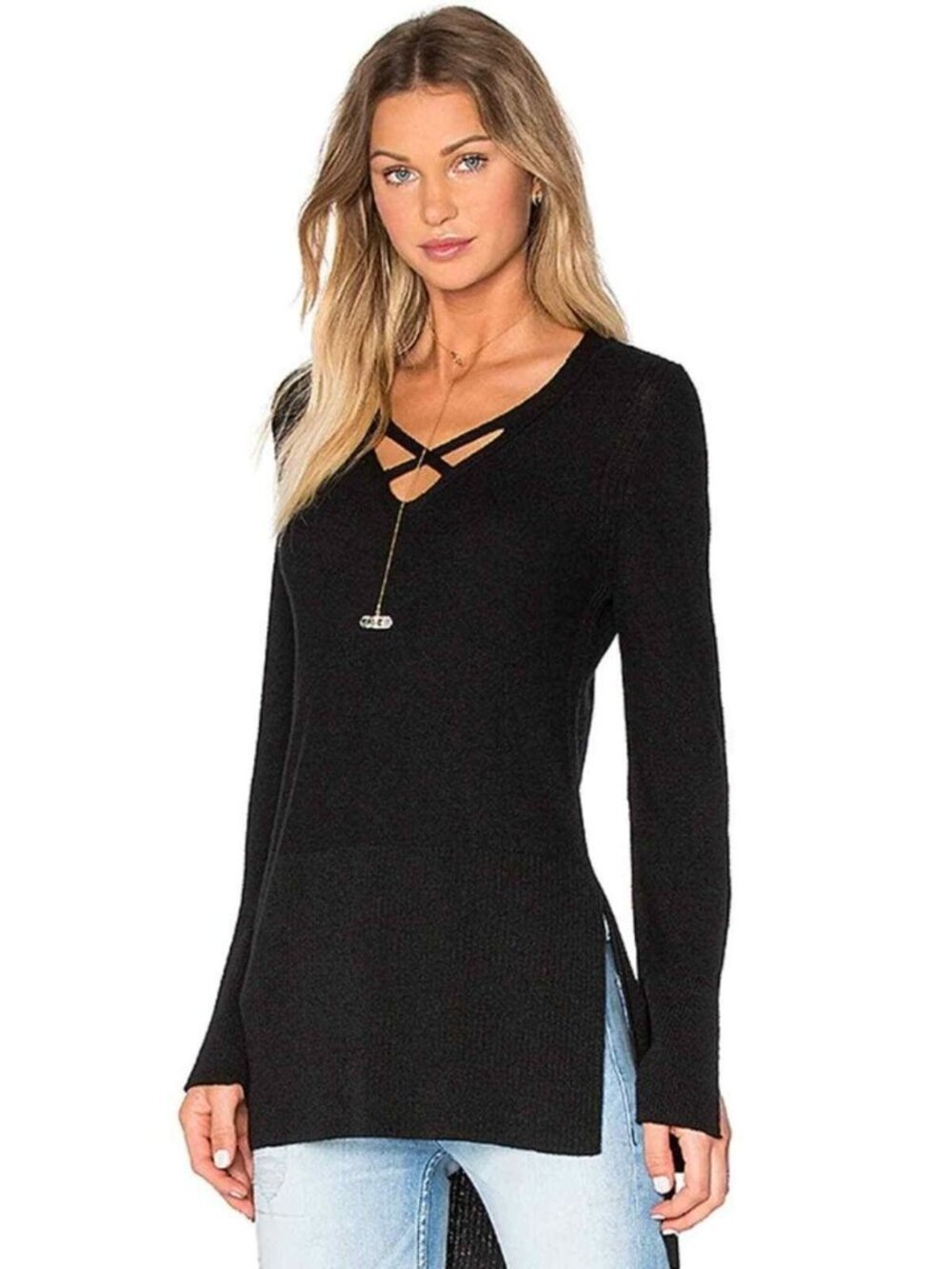 Free People Criss-Cross Tunic Sweater